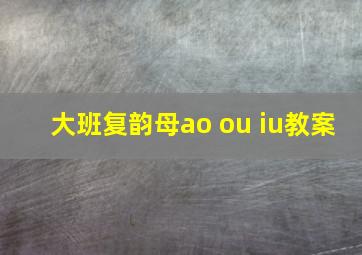 大班复韵母ao ou iu教案